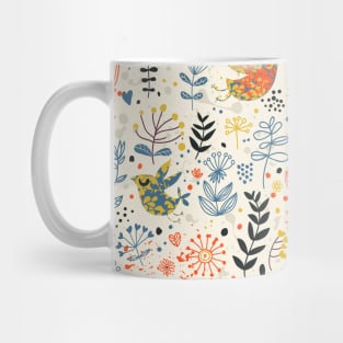 Bird & Flower Pattern Mug